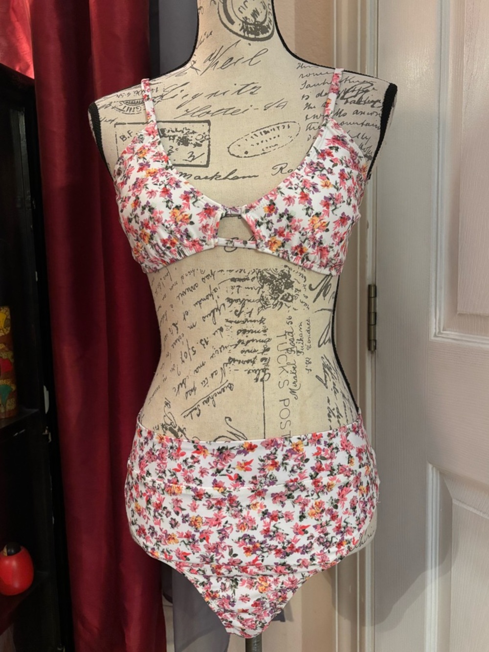 Aeropostale Floral Bralette High Waisted Bikini
